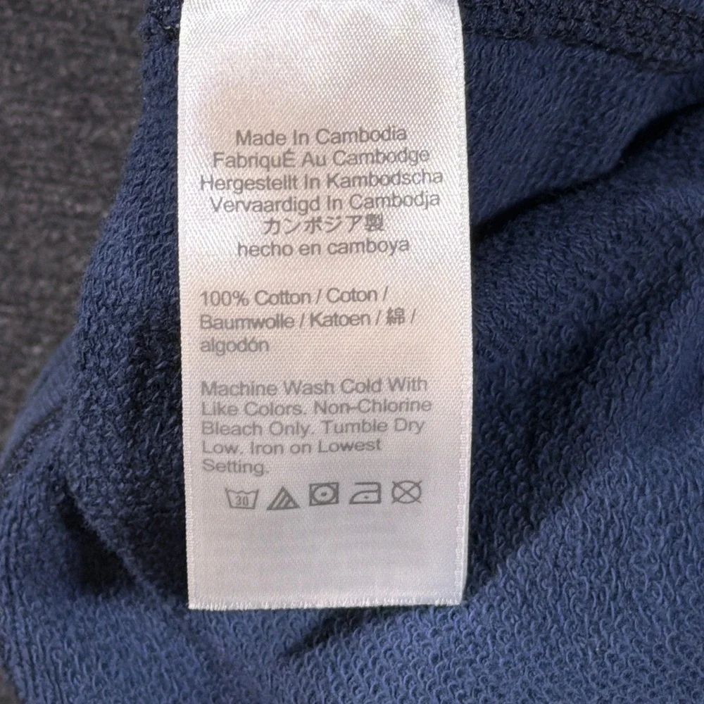 J. Crew Knit Joggers Mens L Blue Cotton Drawstring Sweatpants Lounge Cuffed